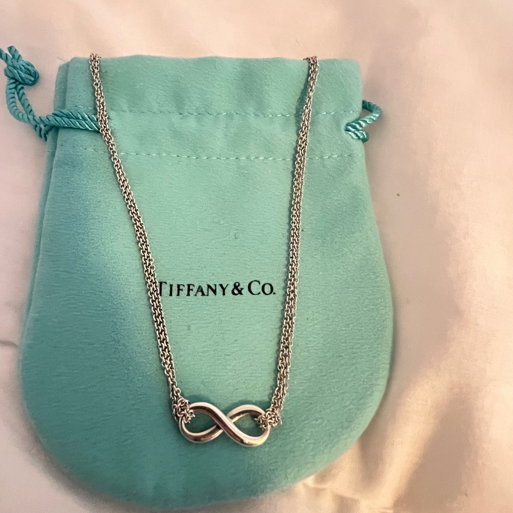 Tiffany & Co. Infinity Double Necklace 16” Sterling Silver 925 w/ Tiffany Pouch